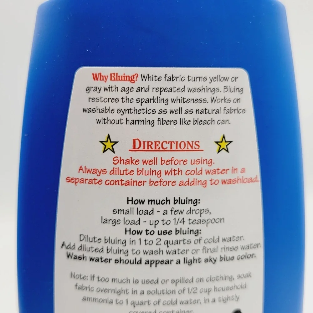 NEW Lot 6 Mrs. Stewart's CONCENTRATED LIQUID BLUING Whiten White Clothes Safely